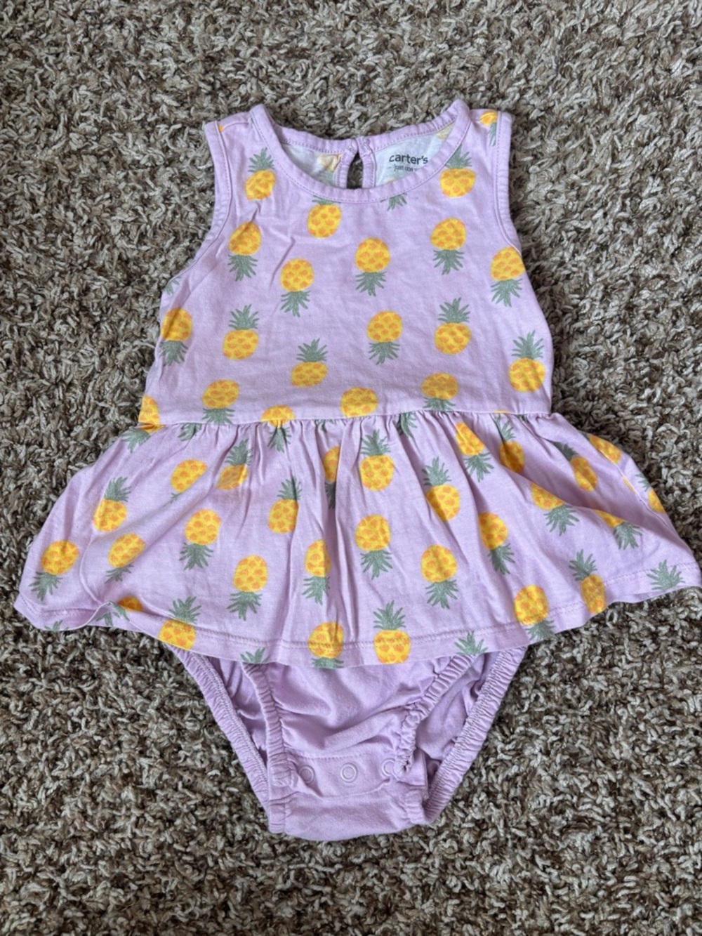 Carter's Lavender Pineapple Peplum Bodysuit-18M